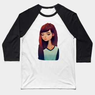 Sad cute girl Baseball T-Shirt